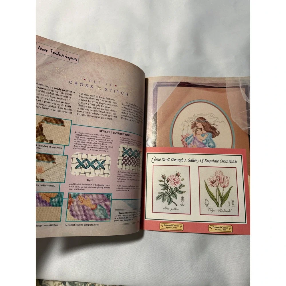 Lot of 7 Vintage Cross Stitch &‎ Country Crafts Magazines 1987-1989 Patterns